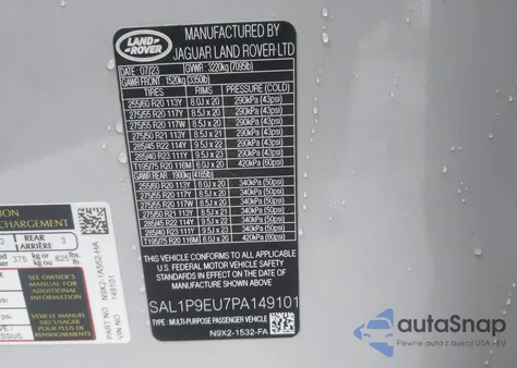 2023 Land Rover Range Rover Sport Se z USA, uszkodzony, nr VIN SAL1P9EU7PA149101